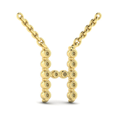 Diamond Alphabet Pendant Necklace, H