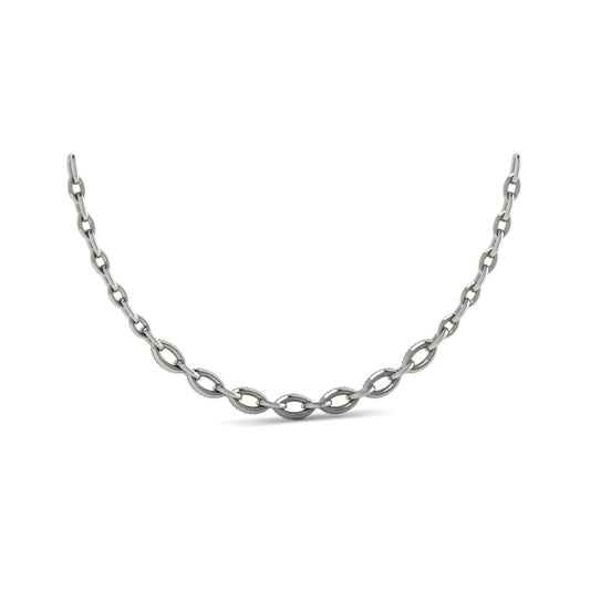 Open Navette Silhouette wtih Diamonds Necklace