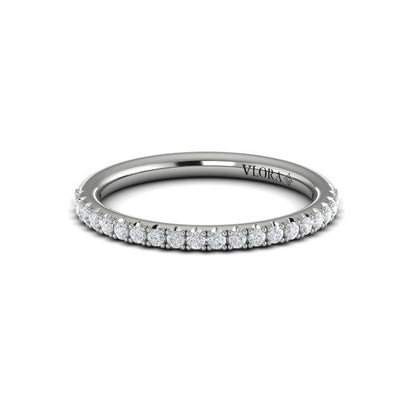 Matching Bands Wedding Band in 14K White Gold by Vlora Bridal