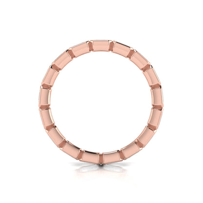 Bezel Set Emerald Cut Eternity Ring