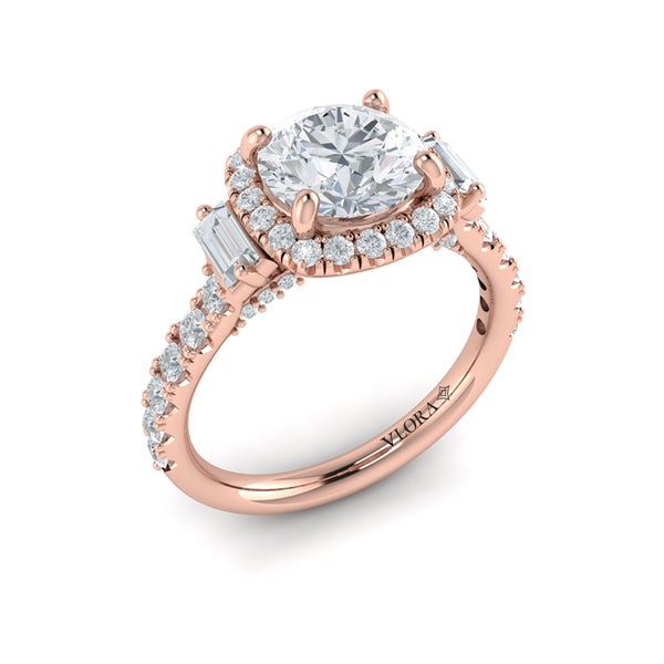 Harmony Trio Halo Engagement Ring