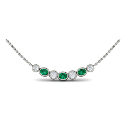 Diamond and Emerald Rounded Bezel Pendant