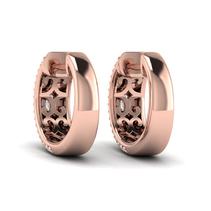 Bezel-Set Oval Diamond Huggie Earrings