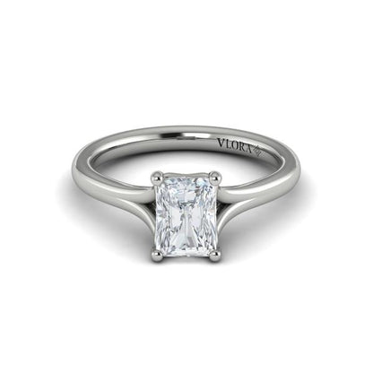 Solitaire Emerald Cut Engagement Ring