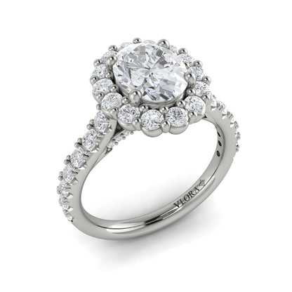 Bloom Halo Oval Engagement Ring