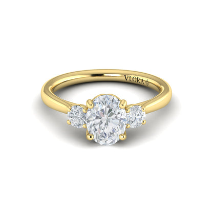 Tapestry Three Stone Oval Engagement Ring