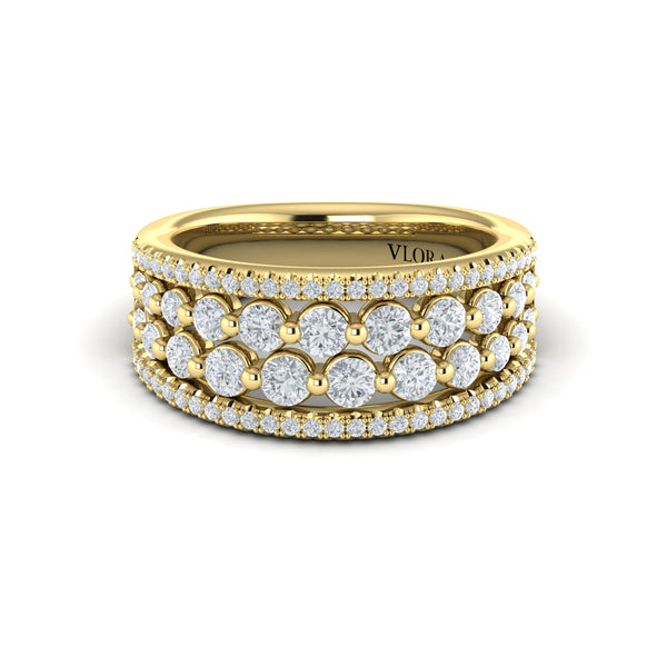 Diamond Multi-Row Statement Ring