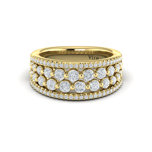 Diamond Multi-Row Statement Ring