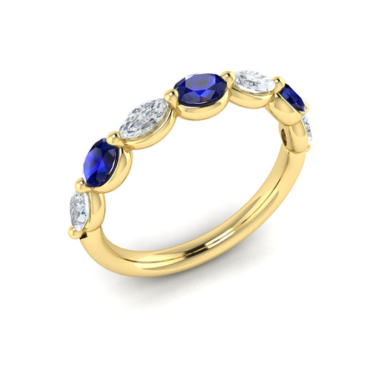 Sapphire and Diamond Stackable Band