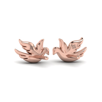 Diamond Dove Stud Earrings