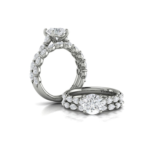 Matching band for the Marquise Accent Round Diamond Engagement Ring