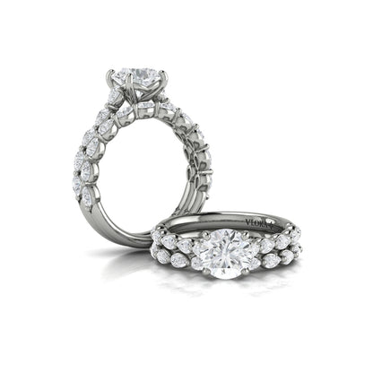 Matching band for the Marquise Accent Round Diamond Engagement Ring