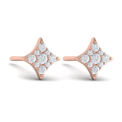 Diamond Cluster Star Stud Earrings