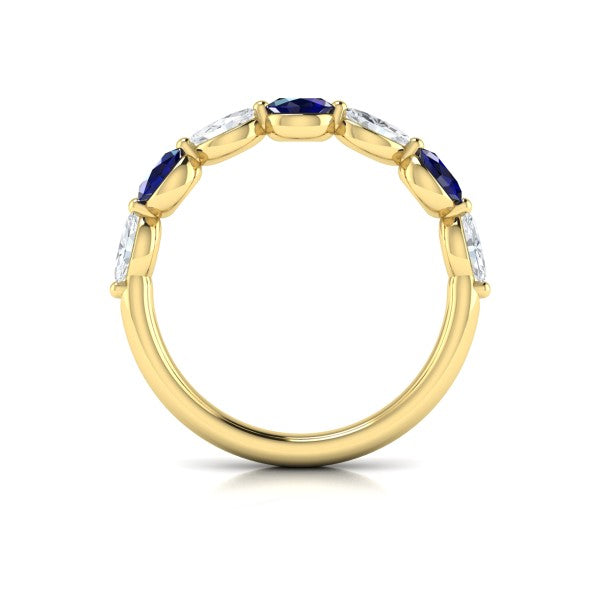 Sapphire and Diamond Stackable Band