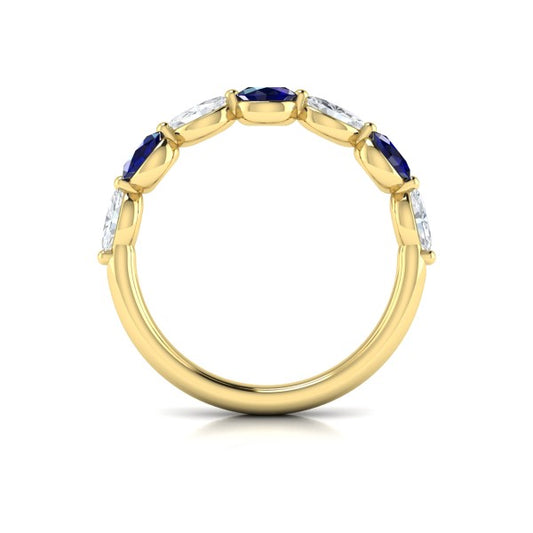Sapphire and Diamond Stackable Band