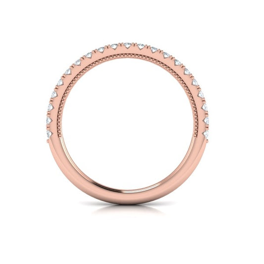 Matching Bands Wedding Band in 14K Rose Gold by Vlora Bridal