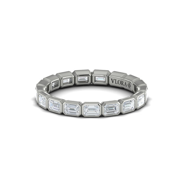 Bezel Set Emerald Cut Eternity Ring