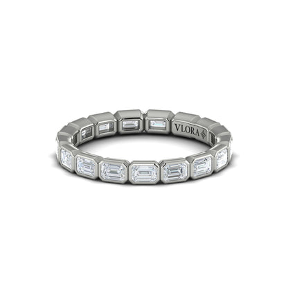 Bezel Set Emerald Cut Eternity Ring