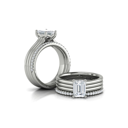 Fluted Emerald Cut Engagement Ring