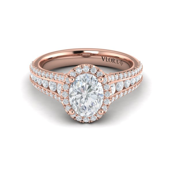 Opulent Oval Halo Engagement Ring