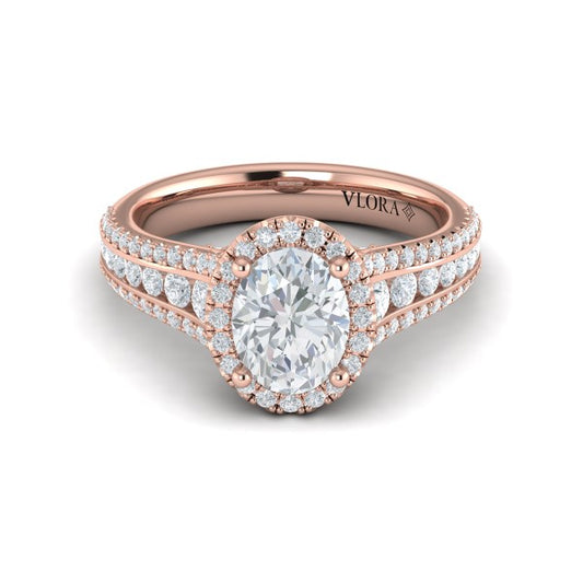 Opulent Oval Halo Engagement Ring