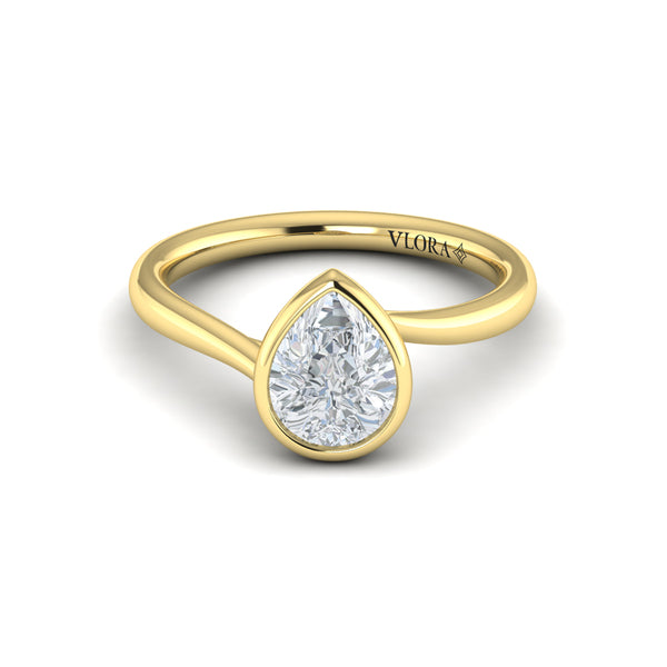 Teardrop Bezel Engagement Ring