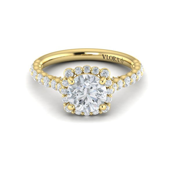 Floating Halo Round Engagement Ring