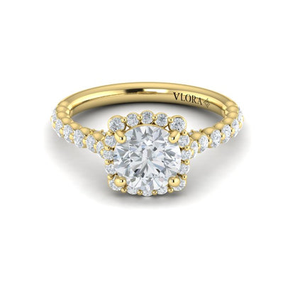 Floating Halo Round Engagement Ring