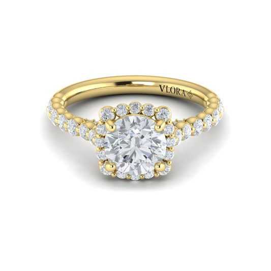 Floating Halo Round Engagement Ring