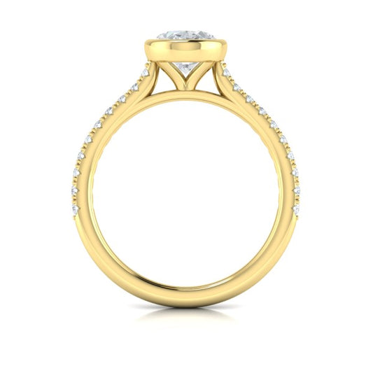 Classic Bezel Set Oval Engagement Ring
