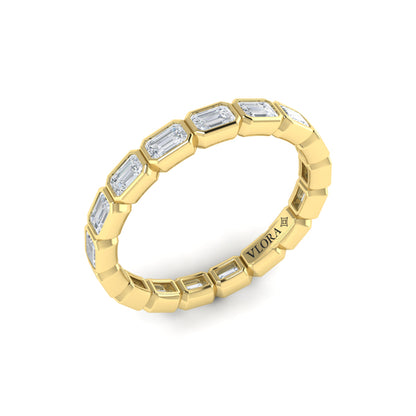 Bezel Set Emerald Cut Eternity Ring