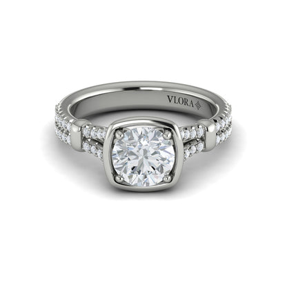Diamond Frame Pavé Engagement Ring
