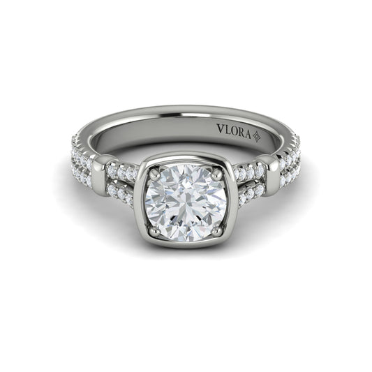 Diamond Frame Pavé Engagement Ring