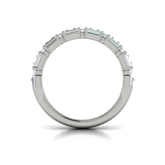 Triple Row Baguette and Diamond Band