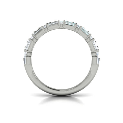 Triple Row Baguette and Diamond Band