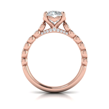 Round Diamond Engagement Ring with Bezel-Set Diamond Band