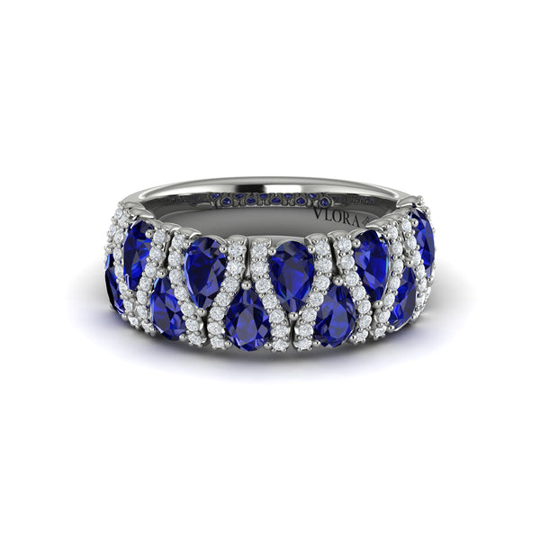 Multi Diamond and Sapphire Statement Ring