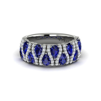 Multi Diamond and Sapphire Statement Ring