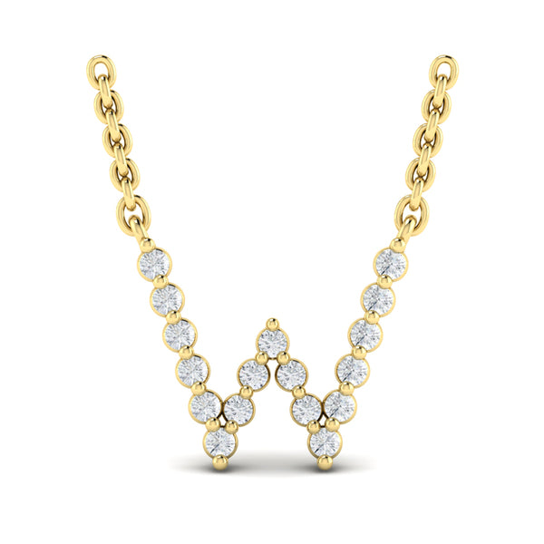 Diamond Alphabet Pendant Necklace, W