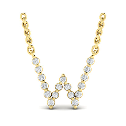 Diamond Alphabet Pendant Necklace, W