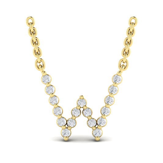 Diamond Alphabet Pendant Necklace, W