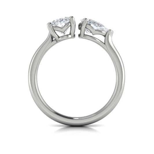 Duet Oval and Pear Two Stone Engagement Ring