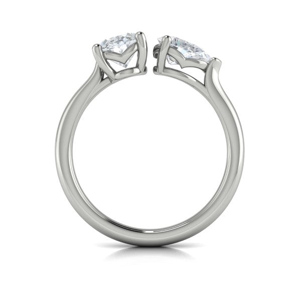 Two Stone Engagement Ring in Platinum by Vlora Bridal