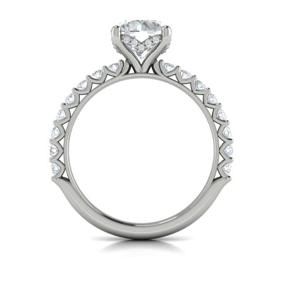 Woven Elegance Hidden Halo Round Engagement Ring