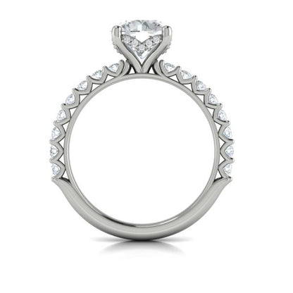 Woven Elegance Hidden Halo Round Engagement Ring