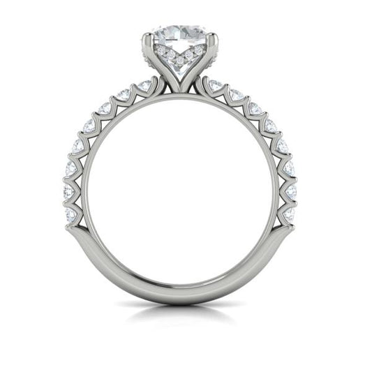Woven Elegance Hidden Halo Round Engagement Ring
