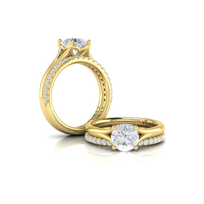 Matching Bands Wedding Band in 14K Yellow Gold by Vlora Bridal
