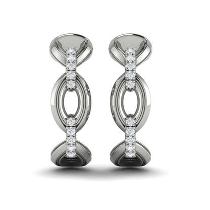 Petite Interlocked Diamond Hoop Earrings