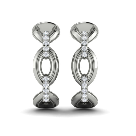 Petite Interlocked Diamond Hoop Earrings