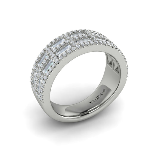 Diamond Baguette Double Row Ring